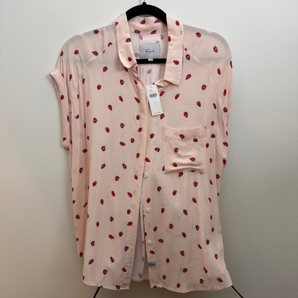 Rails Strawberry Print Button Down, Large